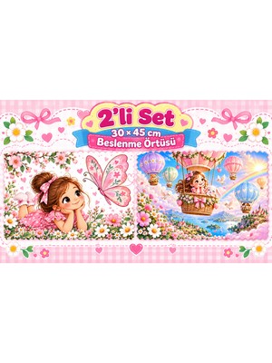 Yelay Home Leke Tutmayan Yıkanabilir Kız Çocuk Beslenme Örtüsü 30X45 cm 2 Adet