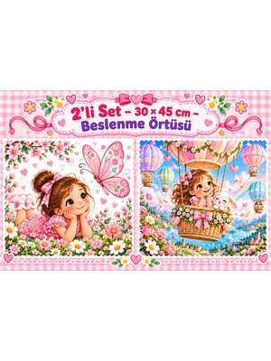 Yelay Home Leke Tutmayan Yıkanabilir Kız Çocuk Beslenme Örtüsü 30X45 cm 2 Adet