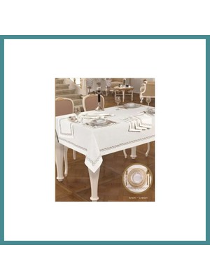 Trendexa Matilda Amerikan Servisli Yemek Takımı Masa Seti 8 Kişilik 10 Parça Supla Runner Set 160 × 260 cm Mac