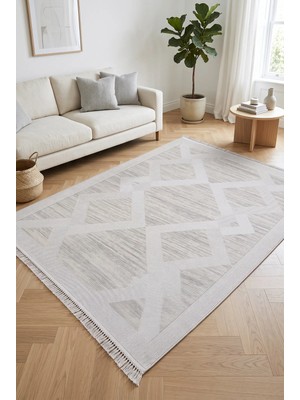Merinos Rodin %100 Akrilik Yumuşak Premium Dokulu Saçaklı Modern Salon Oturma Odası Halısı 60896-95