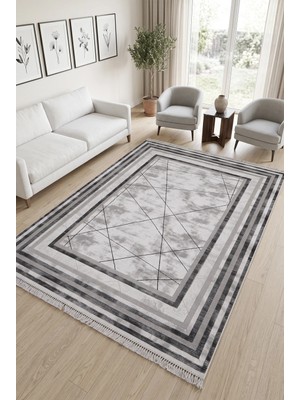 Dinarsu Merinos Arora %100 Akrilik Premium Yumuşak Dokulu Saçaklı Kalın Modern Salon Oturma Odası Halısı 65662-90