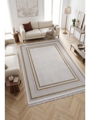 Dinarsu Merinos Arora %100 Akrilik Premium Yumuşak Dokulu Saçaklı Kalın Modern Salon Oturma Odası Halısı 66567-79