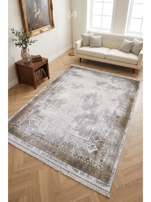 Merinos Rodin %100 Akrilik Yumuşak Premium Dokulu Saçaklı Modern Salon Oturma Odası Halısı 60895-70