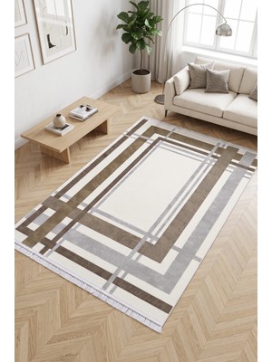 Merinos Rodin %100 Akrilik Yumuşak Premium Dokulu Saçaklı Modern Salon Oturma Odası Halısı 77772-71