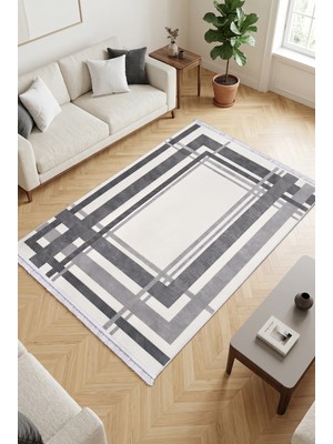 Merinos Rodin %100 Akrilik Yumuşak Premium Dokulu Saçaklı Modern Salon Oturma Odası Halısı 77772-95
