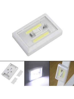Ls 2 Ledli Pilli Lamba Anahtarlı Portatif LED Işık Mıknatıslı Yapışkanlı Dolap Duvar Işığı