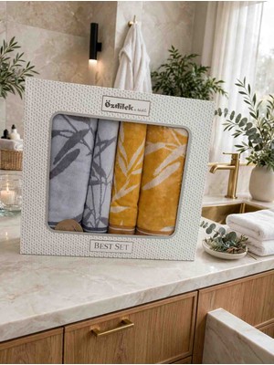 Özdilek Reeds Best Set Hamam Seti Banyo Havlu Takımı (2 Ad. 90X150 cm + 2 Ad. 50X90CM)