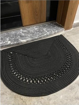 Trendexa London Jüt, Desenli Kapı Önü, Paspas, Banyo Paspası, Balkon Paspası/hediyelik, Ev Eşyası. Siyahtrikotlu 50 x 80
