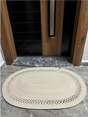 Trendexa Amsterdam Serisi Jüt, Desenli Kapı Önü, Paspas, Banyo Paspası, Balkon Paspası/hediyelik, Ev Eşyası Krem 80 x 120