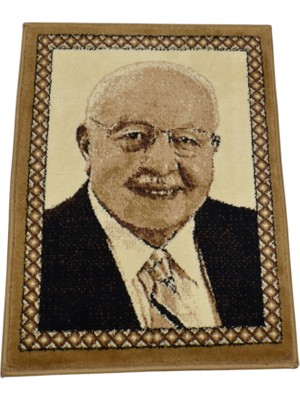 Kilim Antik Portre Merhum Necmettin Erbakan Tasvirli Duvar Halısı 2208 - Yeni - Çok Renkli