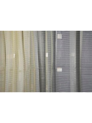 Trendexa Fon Perde, Organze 1950 Krem Renk 5_3 Hazır Dikilmiş Pileli 300 * 260 cm