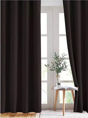 Trendexa Fon Perde, Cortibo Blackout Karartma Kahverengi, 100 x 250