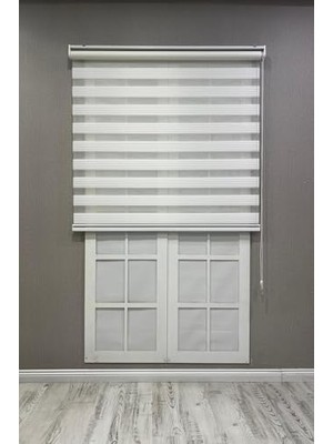Trendexa Zebra Stor Perde Dar Plise Güneşlik Perde, Beyaz, 160 x 200