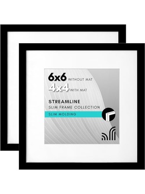 Trendexa Kırılmaya Dayanıklı Camlı Resim Çerçevesi, 2'li Set, Paspartulu 10 x 10 cm Veya Paspartusuz 15 x 15 cm Fotoğraf Çerçevesi, Modern Koleksiyon, Masa Üstü Veya Duvar Için Kare Çerçeveler