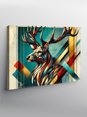 Trendexa Kanvas Tablo Soyut Renkli Geyik Deseni YTCNVS505549,50 x 70