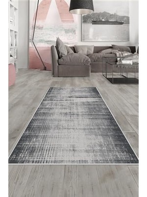 Trendexa Ontheclouds Gri Eskitme Desen Yıkanabilir Kaymaz Taban Leke Tutmaz Modern Salon Halısı ve Yolluk, 120 x 180 AYH168K