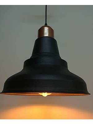 Trendexa Rsylight Retro Metal Sarkıt Avize Rustik Tekli Sarkıt Siyah Bakır Cafe Mutfak Aydınlatma Siyah RYS000160