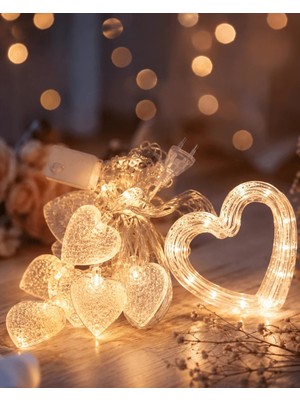 Ls LED Kalp Neon Lamba Dekoratif Romantik Gece ve Ortam Işığı