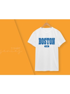 Bk Gift Boston Tasarımlı Kadın Beyaz T-Shirt, Arkadaşa Hediye, Doğum Günü Hediyesi, Trend Tişört, Sevgili Hediyesi-1 Small