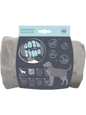 M-Pets Bath Time Köpekler Için Bornoz (Xs)