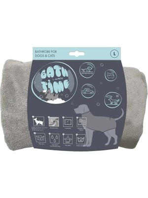 M-Pets Bath Time Köpekler Için Bornoz (L)