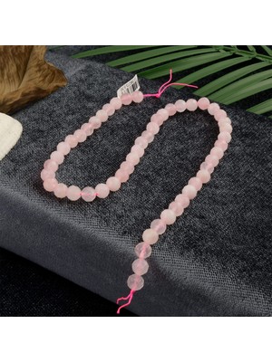 Moony Stone Kesimli Pembe Kuvars Doğal Taş Dizi (8mm)
