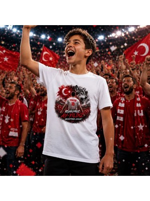Bk Gift Kişiye Özel Türkiye Taraftar Temalı 2026 Dünya Kupası Tasarımlı Çocuk Tişört-4, Tek Yürek Milli Takım Ruhu 6-7 Yaş