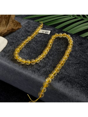Moony Stone Boyalı Sarı Rutil Kuvars Doğal Taş Dizi (8mm)