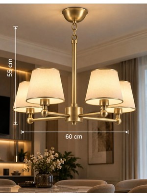 Browia Lighting Kolesa 4’lü Şapkalı Modern Salon Avizesi