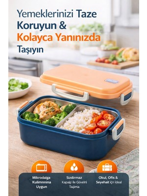Emilahome Aura Beslenme Kabı Çelik Bölmeli 150-300 ml 2 Bölmeli