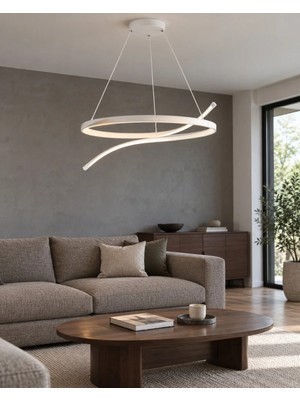 Browia Lighting Orivia Halka ve Kavis Tasarımlı Modern Sarkıt Avize 3 Renk LED