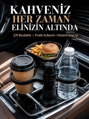 Astraltech Otomobil Için Çift Bardak Tutucu ve Çok Amaçlı Organizer