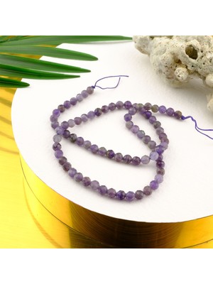 Moony Stone Kesimli Ametist Doğal Taş Dizi (4mm)