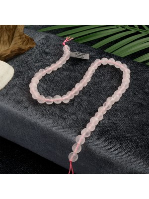 Moony Stone Kesimli Pembe Kuvars Doğal Taş Dizi (8mm)