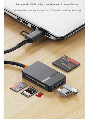 TeknoKapsül Coverzone Çoklayıcı Adaptör 7 In 1 Usb/type-C To USB A, USB C Macbook Uyumlu Çevirici Adaptör Çok Portlu Çoklayıcı 7 In 1 USB Hub Tip C (ADS-316)