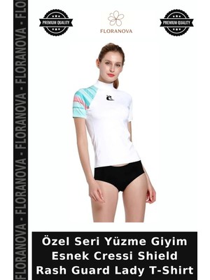 Floranova Özel Seri Yüzme Giyim Esnek Cressi Shield Rash Guard Lady T-Shirt