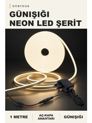 Onerous 1 M Günışığı Neon LED Şerit, Anahtarlı