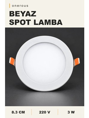 Onerous 3W Beyaz Slim LED Spot