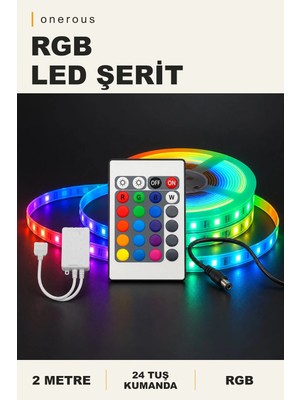 Onerous 2 M Rgb LED Şerit, 24 Tuş Kumandalı