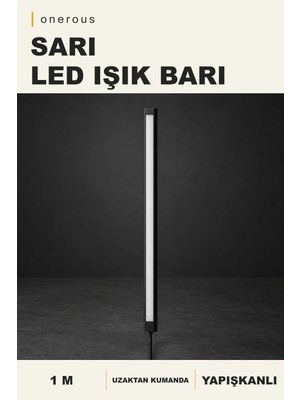 Onerous 1 m Sarı LED Bar Aydınlatma, Uzaktan Kumandalı, Yapışkanlı