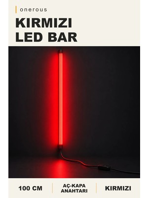 Onerous 100 cm Kırmızı LED Bar, Anahtarlı, Dekoratif Aydınlatma