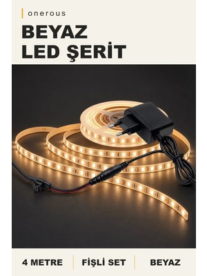 Onerous 4 M Beyaz LED Şerit, Fişli