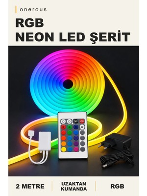 Onerous 2 M Rgb Neon LED Şerit, Uzaktan Kumandalı