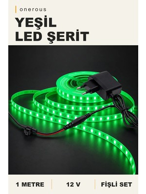 Onerous 1 M 12V Yeşil LED Şerit, Fişli