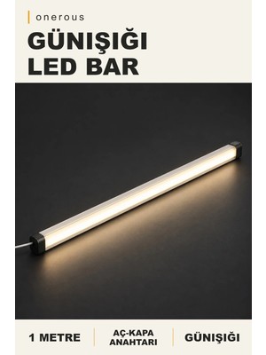 Onerous 1 M Günışığı LED Bar, Anahtarlı, Yapışkanlı, Tezgah Altı Aydınlatma