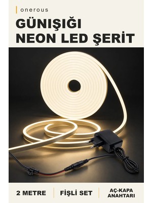 Onerous 2 M Günışığı Neon LED Şerit, Anahtarlı, Fişli
