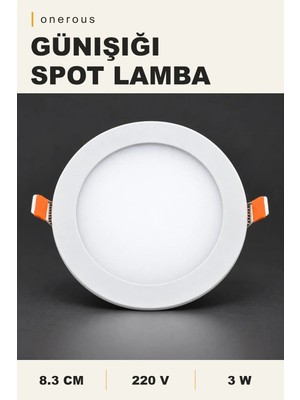 Onerous 3W 3200K Günışığı Slim LED Spot