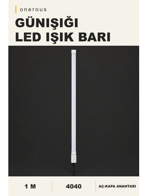Onerous 1 M Günışığı LED Bar, Anahtarlı, Yapışkanlı, Tezgah Altı Aydınlatma