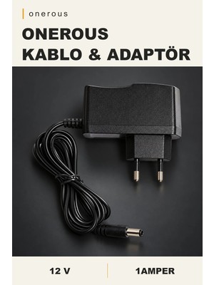 Onerous 12V 1AMPER Adaptör- 12V 1 A LED - Modem - Mini Uydu Adaptörü Slim Adaptör