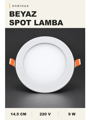 Onerous 9W Beyaz Slim LED Spot